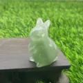 Natuurlijke edelsteen kristal konijn figurijn 4cm schattig dier sculptuur snijwerk - Groene Aventurijn