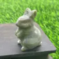Natuurlijke edelsteen gesneden konijn figuur 4cm schattige kristallen dierendecor - Gunstige Jade