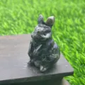 4cm natuurstenen konijnen Beeldje edelsteen kristal dier snijwerk bureaudecoratie - Blauwe Flits