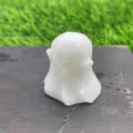 3cm Natural Crystal White Stone Ghost Figurine Halloween Holiday Decor Gift! - White Jade