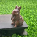4cm natuursteen konijn beeldje edelsteen dier sculptuur decoratie voor in huis - Rode Sesam