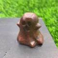 3cm Natural Stone Little Ghost Crystal Figurine Semi-Precious Stone Halloween Decor - Red Sesame