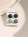 Kleurrijke ronde magnetische hijab spelden set, sterke magneet sjaal knoppen voor dagelijks. - Set van 4 Paar / Groentinten