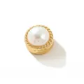 Superbe cache-bouton perle nacrée avec bordure dorée torsadée, accessoire chic pour chemise. - Or