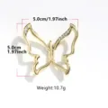 Gouden vlinder metalen kledinggesp met strass stenen voor t-shirt knoop sjaal decoratie - Goud