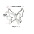 Zilveren metaal vlinder t-shirt knoop gesp sjaal clip kleding accessoire maat 5cm - Zilver