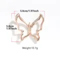 Roségoud vlinder metaal kleding gesp met strass stenen voor t-shirt knoop tailleceintuur 5cm - Roségoud