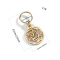 Gold alloy hollow rose silk scarf buckle, elegant apparel accessory, 6.5cm size, 11g weight. - Rose Flower Gold
