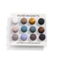 Kleurrijke ronde hijab-magneetset, sterke magnetische speldjes voor sjaals en shawls veilig. - 12 Paar Vierkante Kaart Verpakking / Meerkleurig