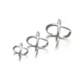 X-shaped metal scarf ring buckle set, mini ribbon clips for shawls and scarves, 3 sizes. - 12mm / Silver