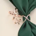 Rose gold X-shaped scarf ring buckle, metal ribbon clip holder for women shawls and scarves. - 21mm / Rose Gold