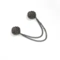 Elegante magnetische broche clip geweven patroon metaal cardigan sjaal kraag sluiting - Gevlochten textuur gunmetal