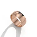 Anillo de banda ancha de acero inoxidable y hebilla de bufanda elegante de oro rosa. - Rosa oro