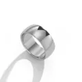 Anillo minimalista liso de acero de titanio plateado y hebilla de bufanda versátil. - Plateado