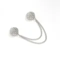 Zilveren magnetische vestclip met geweven textuur en dubbele ketting voor kleding. - Gevlochten Textuur Zilver