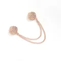 Magnetische Knop Ketting Goud Roze Geweven Patroon Dubbele Laag Kraag Clip Variant - Gevlochten textuur roségoud