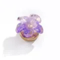 Purple glitter resin flower button cover sparkly clothing accessory DIY decorative buckle - 20#