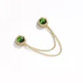 Spilla magnetica in cristallo verde dorato con doppia catena accessorio di moda chic - Oro Verde Smeraldo