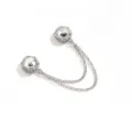 Clip per vestiti con bottone magnetico in strass di perla color argento per cintura - Vetro Bianco Argento