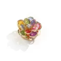 Crystal flower button cover for shirts, stylish gold alloy rhinestone apparel accessory. - 5# 20mm Gold Multi-color