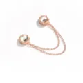 Clip Magnetica per Abiti Oro Rosa Strass Perla Fibbia Anti-Esposizione Catena Cardigan - Oro rosa con vetro bianco