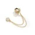 Gold camellia magnetic brooch with pearl and double chains for clothing waist adjustment - Pearl and Zirconia Black