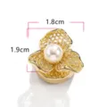 Gold floral button cover with pearl and zircon, exquisite cufflink variant for men shirts. - 5#