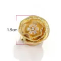 Gold flower button cover with sparkling cubic zirconia, elegant shirt suit accessory. - 6#