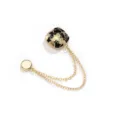 Camellia magnetic brooch pin stylish waist tightening buckle gold metal chain clothing accessory - Drawing Black