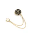 Camellia magnetic pants waist tightener and brooch accessory with double chain for women summer. - Daisy Black