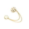 Camellia magnetic waist buckle with double chains, metal pants adjuster clothing accessory. - 9-Grid Storage (White)