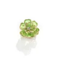 Couverture de bouton fleur cristal vert strass accessoire vêtement mode métal neuf chic - Camélia / Vert clair