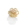 Copribottono a fiore di cristallo per camicie, gemma decorativa dorata per accessori di abbigliamento. - Camelia / Oro chiaro