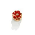 Copribottono con fiore di cristallo rosso per camicie, eleganti accessori strass. - Camelia Piccola / Rosso