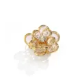 Crystal flower button cover variant, stylish gold-toned metal garment accessory for shirts. - 6# 20mm Gold White