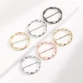 Detailed view of multi-color round scarf buckles and clothing corner clips on white display. - 6 Pieces/Pack / As Shown