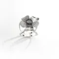 Anello clip per sciarpa a fiore in metallo multifunzione con strass scintillanti eleganti. - Versione aggiornata - colore argento
