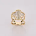 Clip per sciarpa con strass quadrifoglio dorato fibbia multifunzionale donna - Oro