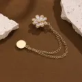 Gouden bloem magnetische gesp voor kleding, broek tailleversteller en stijlvolle sjaal clip. - Ijsbloem steen