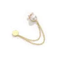 Magnetische broektaille spanner parel dubbele ketting kleding clip decoratieve metalen gesp - 457 Strik