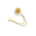 Gouden zonnebloem magnetische broche met dubbele ketting, stijlvol kleding accessoire. - 452 Zonnebloem