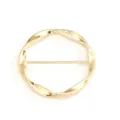 Gold tone twisted circle scarf ring apparel knot buckle versatile clothing accessory option - Bright Gold