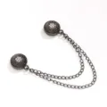 Black magnetic scarf clip retro rhinestone hijab pin decorative shawl brooch for women - Gun Black with Chain
