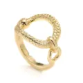 Gold silk scarf buckle ring stylish multi-functional T-shirt hem knot clip for women - Gold