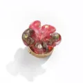 Red glitter clover button cover stylish clothing accessory decorative metal base floral piece - 22#