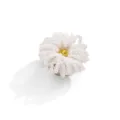 White pearl flower button cover DIY apparel accessory chic shirt decorative brooch pin charm - Code 27