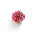 Sparkling pink resin camellia rose button cover for DIY clothing accessories and shirt decoration. - Code 31