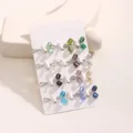 Set di spille per scialle a U con perline di cristallo colorate, accessori eleganti. - A-3