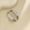 Silver crystal rhinestone scarf ring hem buckle clip for t-shirt clothing accessories main - Silver
