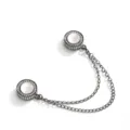 Magnetische broche met dubbele ketting strass steen nep kattenoog broek zoom clip sjaal - Gun Black